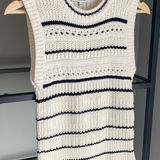 Madewell  Striped Knit Sweater Vest in Cotton Photo 0
