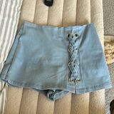 Flying Tomato Light Blue Lace-Up Skort Photo 0