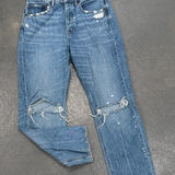 American Eagle Outfitters Light Blue Denim 90s Boyfriend Long Jeans Photo 0