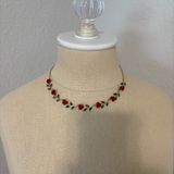 Forever 21  Red and Green Floral Necklace Photo 0