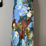 12th Tribe Natalia Blue Floral Printed Strapless Maxi Dress, M Photo 0