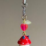 Handmade Kawaii y2k retro fairy cottage style miniature mushroom house phone charm/strap/bag charm/decor🍄💕 Photo 0