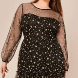 SheIn Black And Gold Star Dress  Photo 0
