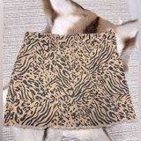 D. Jeans  animal cheetah print tan black mini skirt cotton size medium raw hem Photo 0
