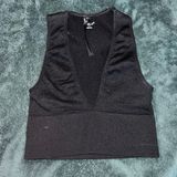 Urban Outfitters Black Ribbed V Neck Tank Photo 0
