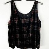 J.Crew Stewart Tartan Plaid Sleeveless Velvet Lined Sleeveless Top, Size 14 Photo 0