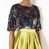 Topshop Devore Velvet Burnout Crop Top Photo 0