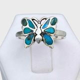 Sterling Silver Vintage Style Turquoise Butterfly Ring - Sz 9 Photo 0