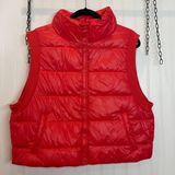 Aerie  Offline Red Full Zip Cropped Puffer Vest Womens Size L Photo 0