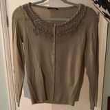 Elie Tahari Beige Cardigan with Decals Photo 0