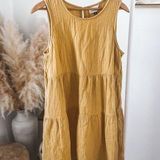 Universal Threads Boho Gauze Tiered Tank Dress Golden Wheat Mustard Yellow Photo 0