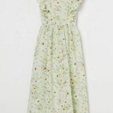 H&M  Wildflower Print Ruffle Apron Tea Dress M Photo 0