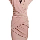 Reiss Pink Lola Cocktail Dress Short Sleeve Business Casual Bandage Professional Photo 0