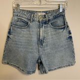 ZARA  Blue Jean Shorts High-Waisted Vintage Style Photo 0