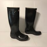 Hunter  original gloss tall rain boots black size 6 M Photo 0