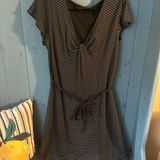 Banana Republic Black/Cream Polka Dots, Tie Waist, Size Large Photo 0