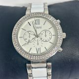 Vivani Two Tone Crystal Bezel Women’s Fashion Watch New Battery Silver Photo 0