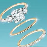 Zinc NWOT 3pcs Stackable Rings 14k Gold Plated Inlaid Zircon  Alloy Luxury Ring Photo 0