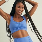 FP Movement Pleats and Thank You Crop Tank Blue Size M Photo 0