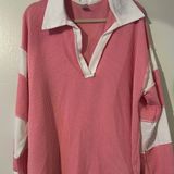 7th Ray  Top Pink Waffle Knit Long Sleeve Photo 0