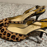 Cole Haan Nike Air Leopard Print Kitten Heels Gold- Size 7 Photo 0