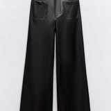 ZARA Marine Straight Leather Pants Photo 0