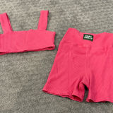 Small Daily Drills Pink Ribbed Set Photo 0