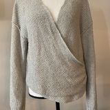 Free People - Grey Knit Criss Cross Sweater Photo 0