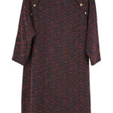 Talbots  Womens Textured Tweed Shift Dress Size XL Red Pink Hearts Old Money Photo 0