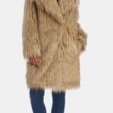 Badgley Mischka Priscilla Long Hair Faux Fur Coat Photo 0