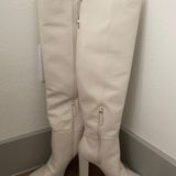Schutz Cream Leather Knee-High Boots Photo 0