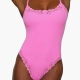 SKIMS  Pink Lace Bodysuit Photo 0