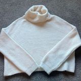 Freshman Forever Cream Cropped Turtleneck Sweater Photo 0
