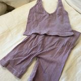 Aura  Workout Set Lavender Tank + Biker Shorts Photo 0