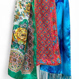 Vintage Silk Scarf Bundle, 3 Mixed Print, Multicolor Rectangle Scarves Photo 0