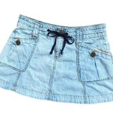 DKNY Vintage Jeans Light-Washed Denim Drawstring Mini Skirt Photo 0