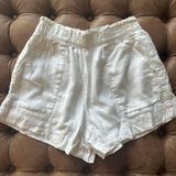 Abercrombie & Fitch White Linen Shorts Photo 0