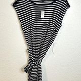 Talbots Petite Stripe Tshirt Dress Womens Size Petite Meidum Navy White NWT Photo 0