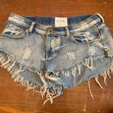 One Teaspoon Denim Shorts Distressed Photo 0