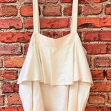 Abound White Lovely Linen Ruffled Tiered Tank Top / Summer Blouse Photo 0