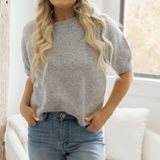 Zenana Boutique Grey Short Sleeve Sweater Photo 0