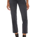 AGOLDE Riley High-Rise Straight Cropped Jeans Charcoal Black Womens Size 23 Photo 0