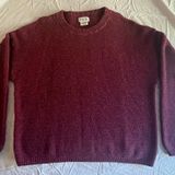 st. john's bay Burgundy grandpa fisherman cotton blend knit oversized sweater Photo 0