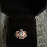 Women’s Stainless Steel Silver Faux Turquoise Ring Size 7 Blue Photo 0