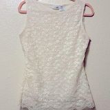 East 5th Elegant Lace Sleeveless Ivory Vintage Y2K Top Photo 0