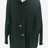 Michael Kors Women’s Dark Army Green Sweater Hoodie with Logo on Drawstrings. 2X Photo 0