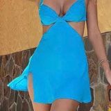 Blue Silk Dress Photo 0