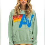 Aviator Nation Logo Stitch Pullover Relaxed Hoodie XS Photo 0