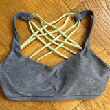 Lululemon Free To Be Bra (Wild), Heathered Slate / Clear Mint, Size 4, VGUC Photo 0