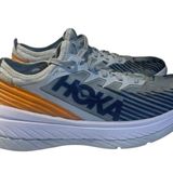 HOKA ONE Women’s Sz 8.5 Running Shoes Grey Orange Blue Photo 0